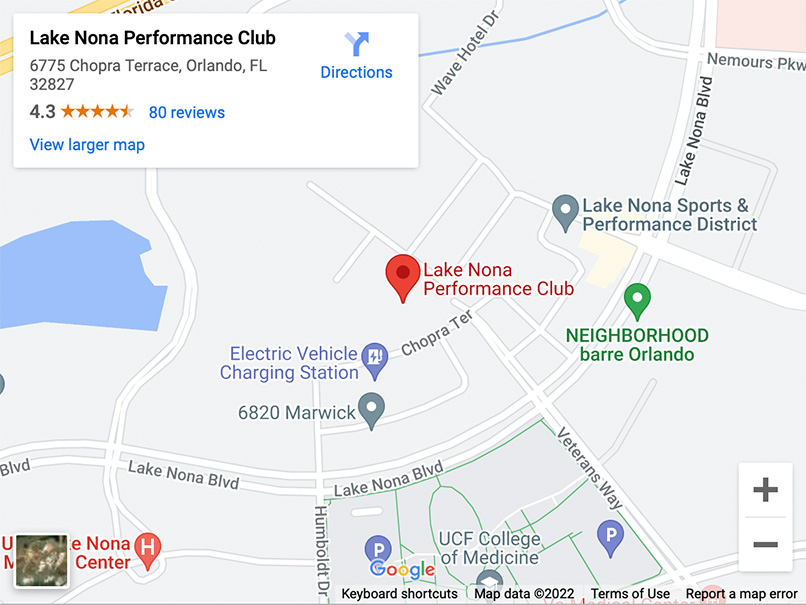 Lake Nona Performance Club Location
